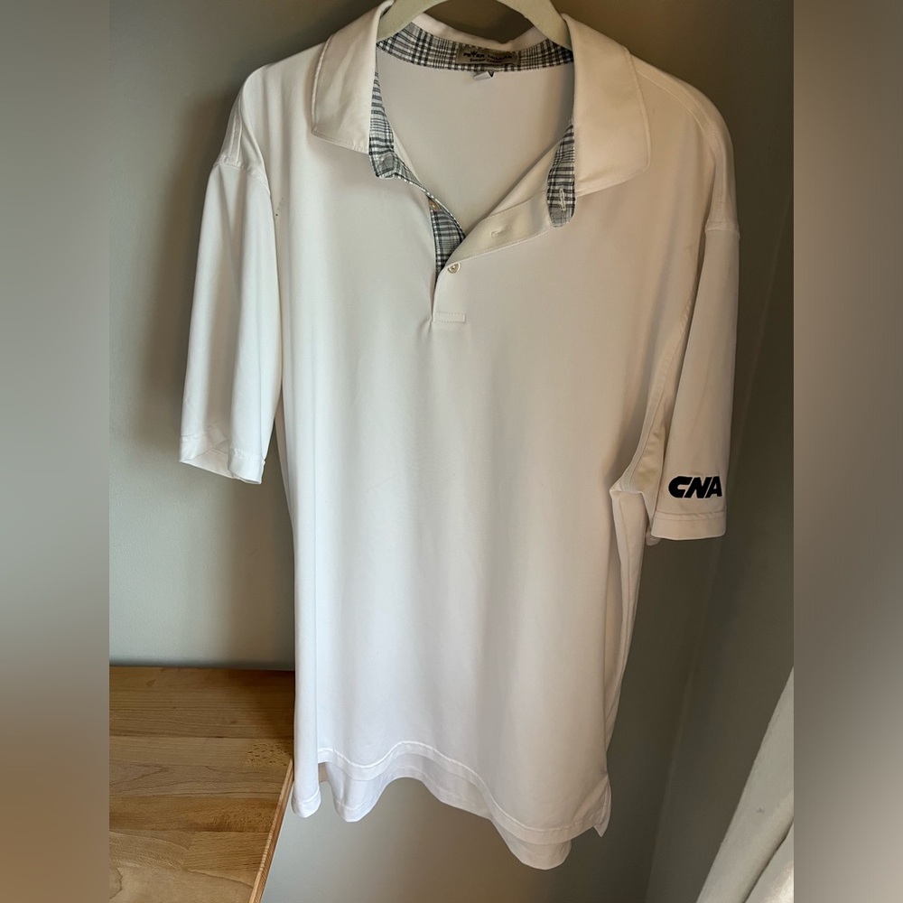 Peter Millar Men’s Summer Comfort Polo Golf Shirt | White | Size L